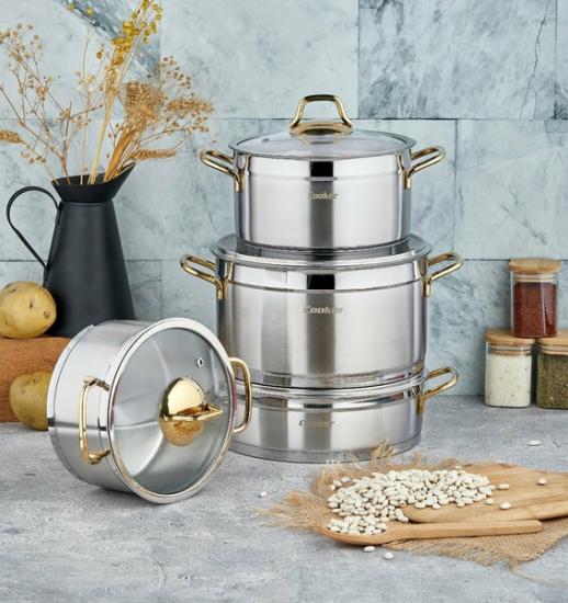 Cooker Tencere Seti 8 Parça Çelik 